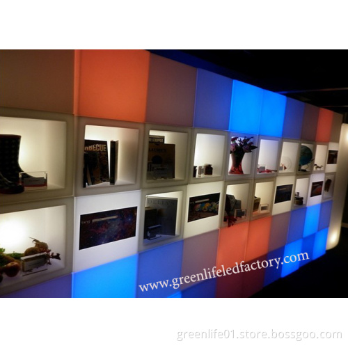 Battery, RGB Lighted LED Wine Display, LED Cube Ottoman
